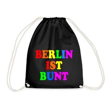 Berlin ist bunt - Turnbeutel - Schwarz - Vorne