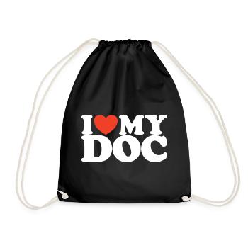 I Love My doc Chemise coeur - Sac de sport léger - noir - Devant
