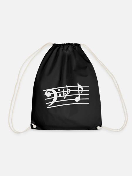 Bassschlüssel Noten Bass Musiker Bassist - Turnbeutel - Schwarz