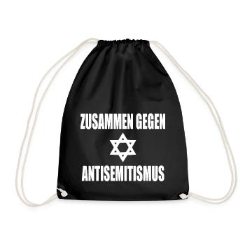 zusammen gegen antisemitismus - Turnbeutel - Schwarz - Vorne