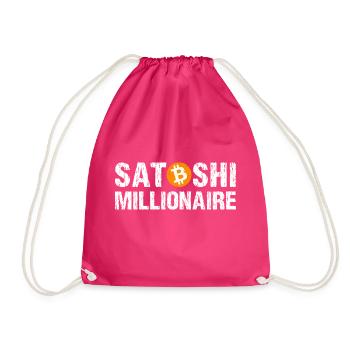 Satoshi Millionaire Kryptowährung Bitcoin - Turnbeutel - Fuchsia - Vorne