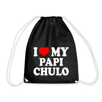 I love my papi chulo - Drawstring Bag - black - Front