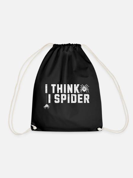 I Think I Spider Denglisch Spinnen Illustration - Turnbeutel - Schwarz