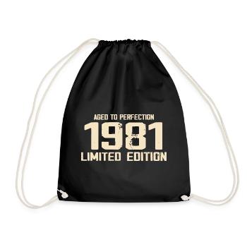 1981 Limited edition 1981 Birthday 1981 Retro - Drawstring Bag - black - Front