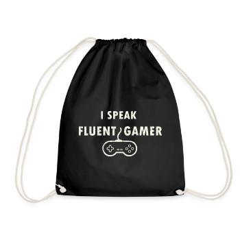 Fluent in Gamer - Drawstring Bag - black - Front