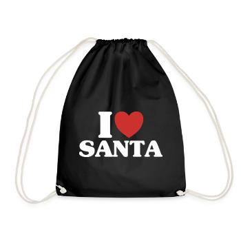 Christmas Xmas Santa Santa Merry Christmas Gift Christmas - Drawstring Bag - black - Front