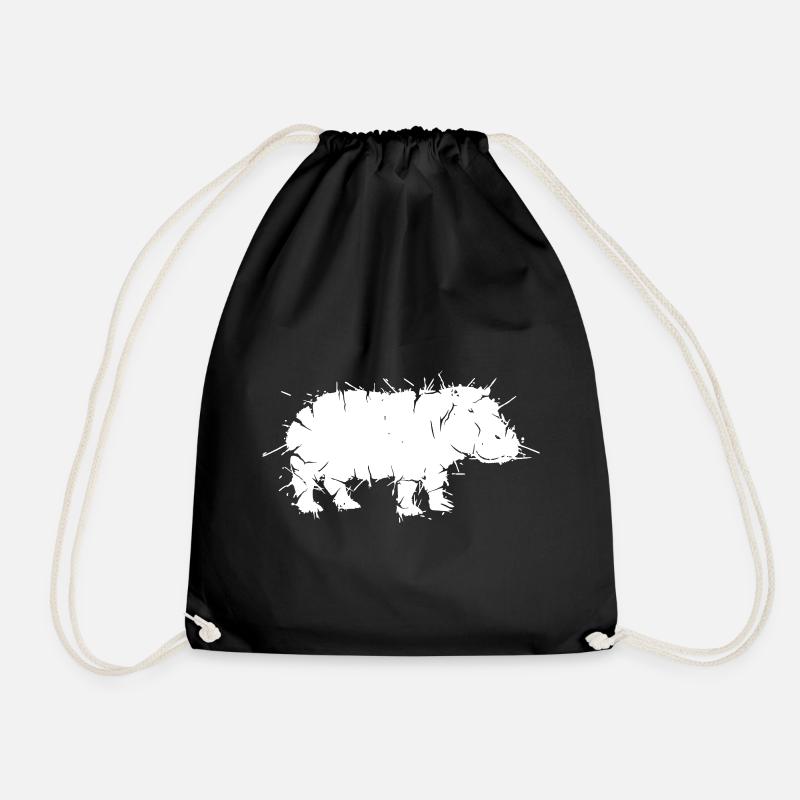Flusspferd Hippo Grunge Kunst Vektor - Turnbeutel - Schwarz
