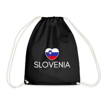 Herz mit slowenischer Flagge, ich liebe Slowenien - Turnbeutel - Schwarz - Vorne