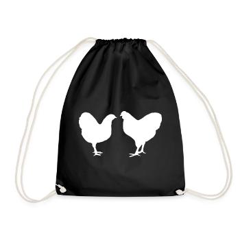 Chicken Fans - Rooster - Rooster - Chicks - Wyandotten - Drawstring Bag - black - Front