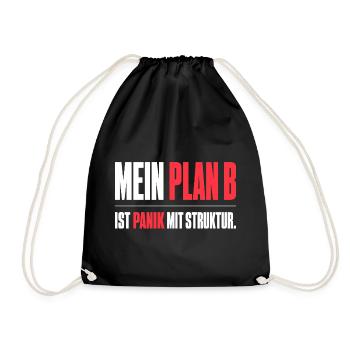Mein Plan B - Turnbeutel - Schwarz - Vorne