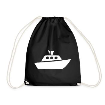 Ship Boat Travel Gift - Drawstring Bag - black - Front