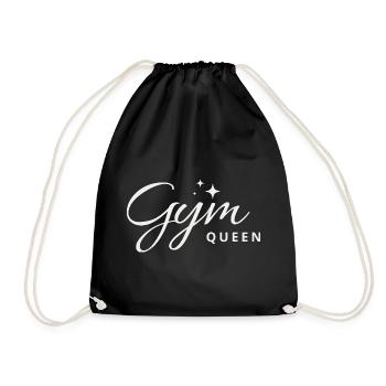 Gym Queen Script Women’s Fitness Gym Girls Workout - Drawstring Bag - black - Front