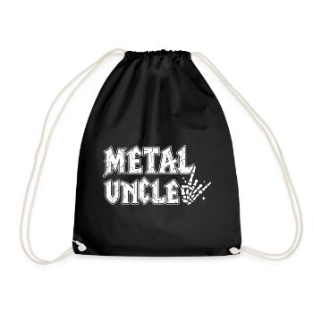 Metal Onkel Heavy Metal Geschenk für Onkel - Turnbeutel - Schwarz - Vorne