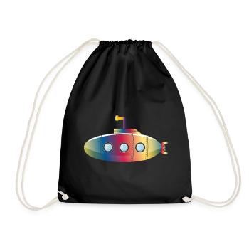 Sous-marin coloré avec hublots - Sac de sport léger - noir - Devant