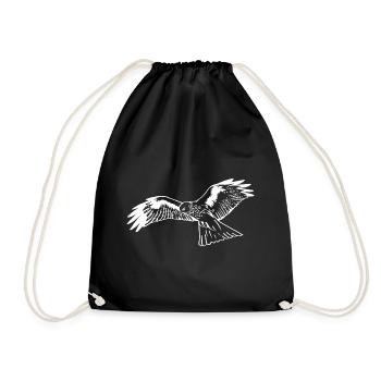 Falcon in white - Drawstring Bag - black - Front