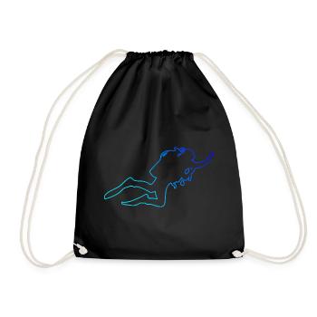Scuba Diver Taucher Scuba Tauchen Diving - Drawstring Bag - black - Front
