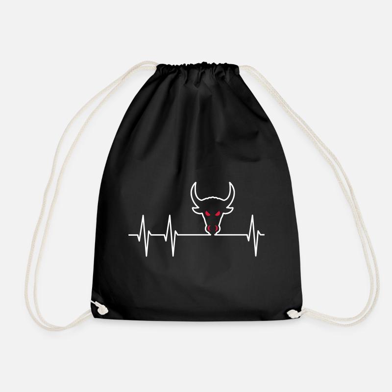 ECG et tête de taureau - Sac de sport léger - noir