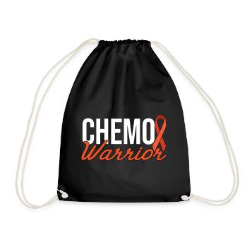 Chemo Warrior - Orange Bow - Drawstring Bag - black - Front