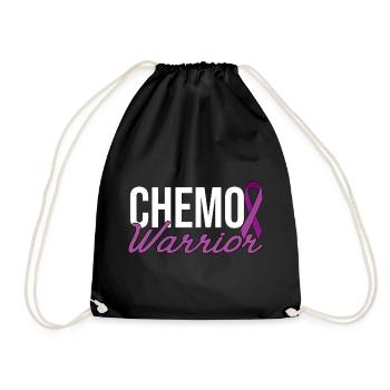 Chemo Warrior - Purple Bow - Drawstring Bag - black - Front