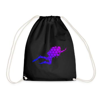 Free Dive Diver Diving Diving Divers - Drawstring Bag - black - Front