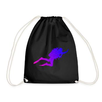 Diver Scuba Diver Scuba Diver Ladies - Drawstring Bag - black - Front