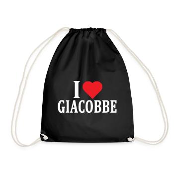 t-shirt J’aime Jacob idée cadeau t-shirt - Sac de sport léger - noir - Devant