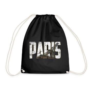 Paris en Lettres avec Tour Eiffel - Sac de sport léger - noir - Devant
