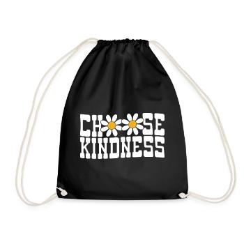 Choose Kindness Blumen - Turnbeutel - Schwarz - Vorne
