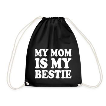 my mom is my bestie - Sac de sport léger - noir - Devant
