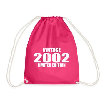 Vintage 2002 Birthday 2002 Retro 2002 - Drawstring Bag - fuchsia - Front