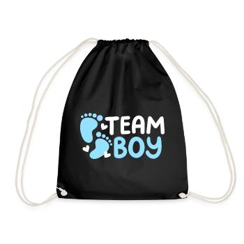 Team Boy: Bekanntgabe des Geschlechts des Babys - Turnbeutel - Schwarz - Vorne