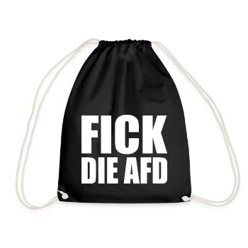 Fick die afd - Turnbeutel - Schwarz - Vorne