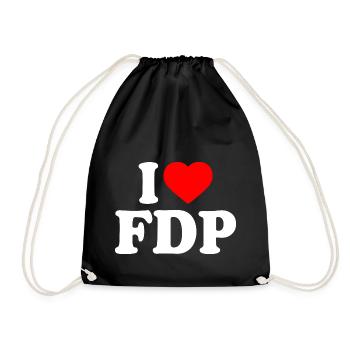 I love fdp - Turnbeutel - Schwarz - Vorne