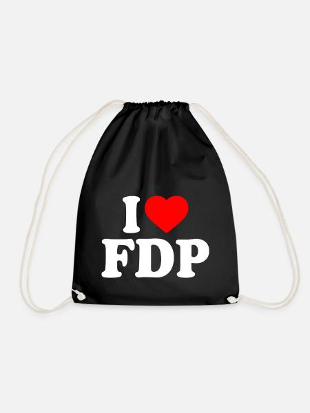 I love fdp - Turnbeutel - Schwarz