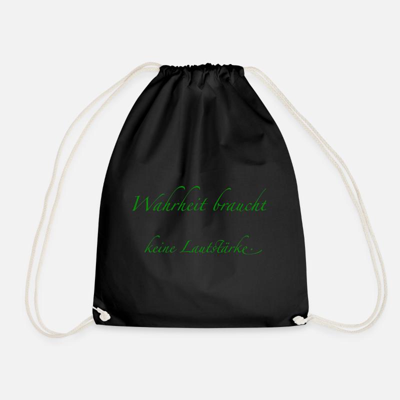 Truth doesn't need volume - Drawstring Bag - black