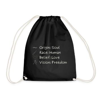 One Vision. One Freedom. One Humanity. - Drawstring Bag - black - Front