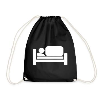 Cool Bed Silhouettes Pictogram Design - Drawstring Bag - black - Front
