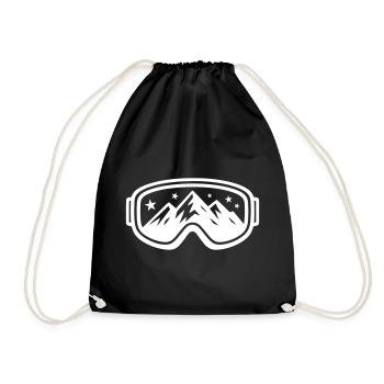 Ski Goggles Ski Mountains Slope Icon - Drawstring Bag - black - Front