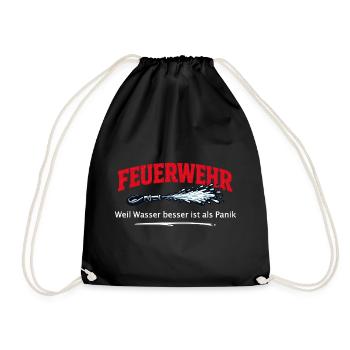 Feuerwehr Lösch Spruch - Turnbeutel - Schwarz - Vorne