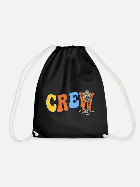 Retro Crew Disco Ball Party Team Cohesion - Drawstring Bag - black