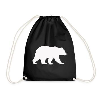 Silhouette d’ours - Sac de sport léger - noir - Devant