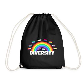 Diversity Rainbow - Diversity Design - Drawstring Bag - black - Front
