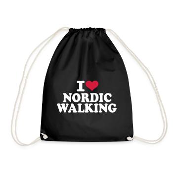 I love Nordic Walking - Turnbeutel - Schwarz - Vorne