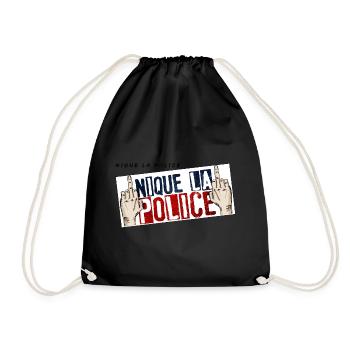 nique la police - Sac de sport léger - noir - Devant