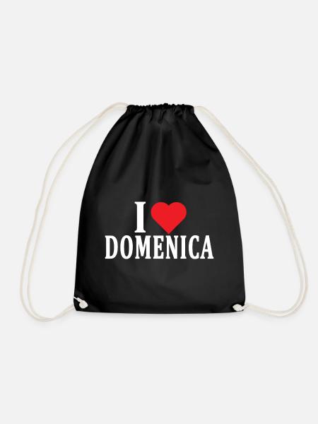 T-Shirt Ich liebe Sonntag T-Shirt Geschenkidee - Turnbeutel - Schwarz