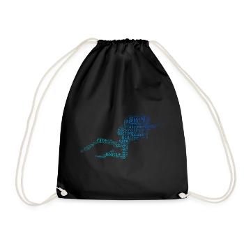 Herren Free Dive Diver Scuba Diver Tauchen - Turnbeutel - Schwarz - Vorne