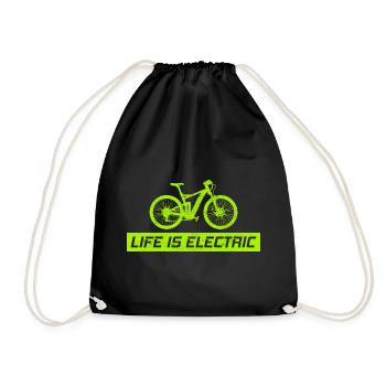 E-Bike Electric Bicycle Bike Cycling Biker Mtb - Drawstring Bag - black - Front