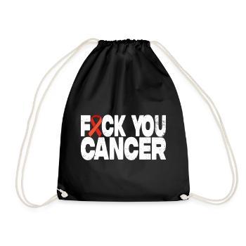 Fuck You Cancer - Orange Ribbon - Drawstring Bag - black - Front