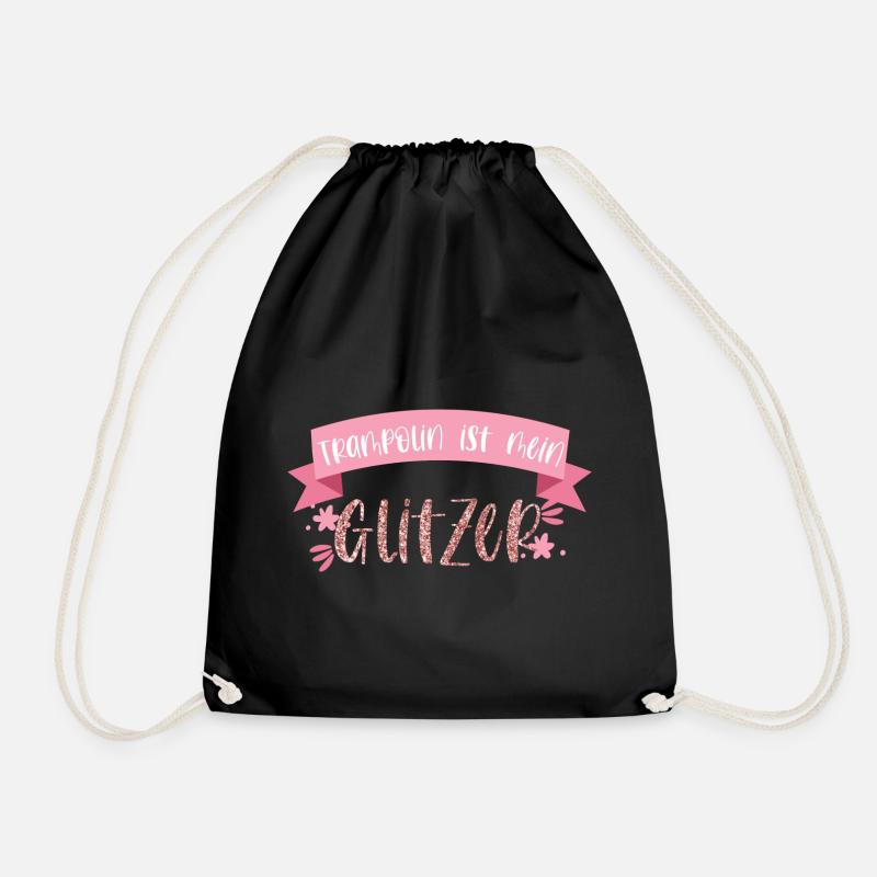 Trampolin ist mein Glitzer Springen Geschenk - Turnbeutel - Schwarz