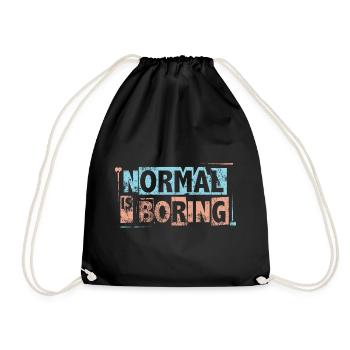 Normal Is Boring - Autism Awareness Puzzle Pieces - Drawstring Bag - black - Front